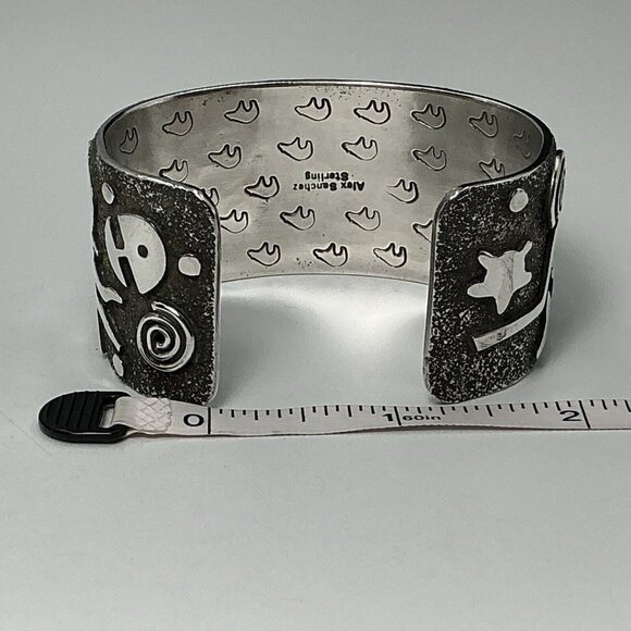 Sterling Silver Cuff Bracelet Alex Sanchez Navajo 1.25” X 6.5” 113.6 Gms - Picture 7 of 12